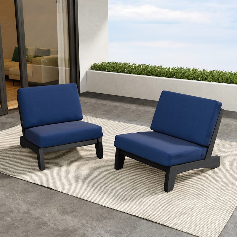 Outdoor Furniture Teak Wood Armless Loveseat Sofa With Cushion
