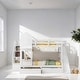 preview thumbnail 19 of 34, Full Over Full Castle Style Bunk Bed Kids Bed with 2 Drawers 3 Shelves and Slide Kids Furniture, Blue