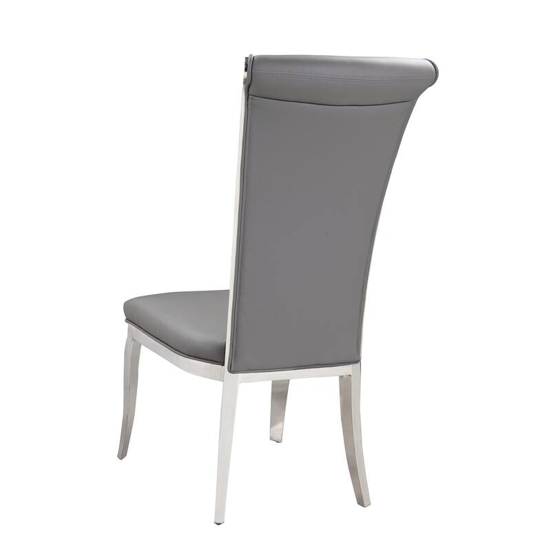 Somette Ariela 5-Piece Dining Set with Motion-Extendable Glass Table and Gray Chairs