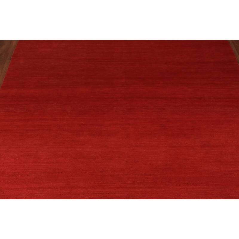 Red Gabbeh Oriental Area Rug Handmade Wool Carpet - 8'2" x 9'8"