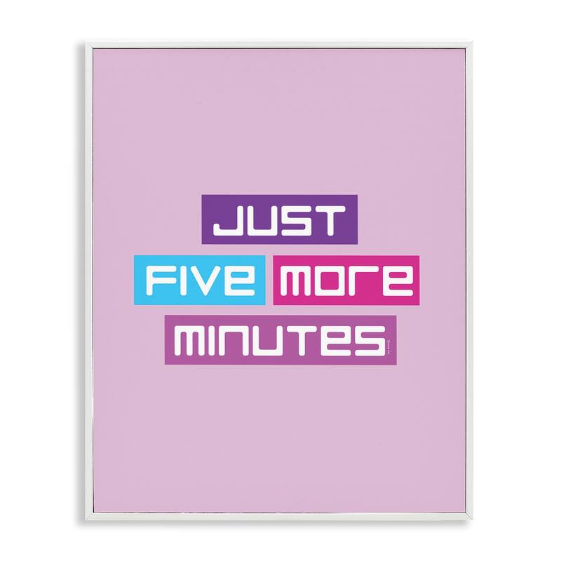 Stupell Just Five Minutes Gamer Framed Giclee Art Design By Yass Naffas Designs - 16 x 20 - White