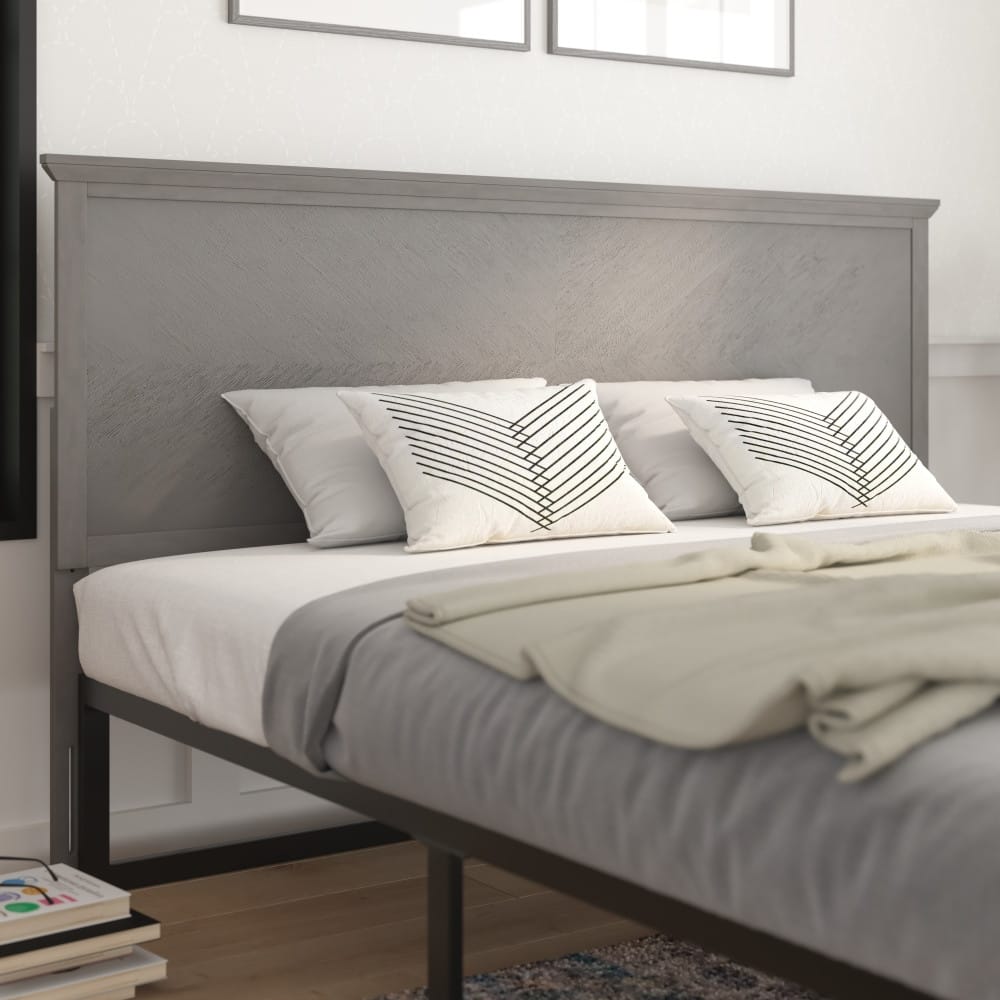 Solid Wood Herringbone Patterned Headboard Only