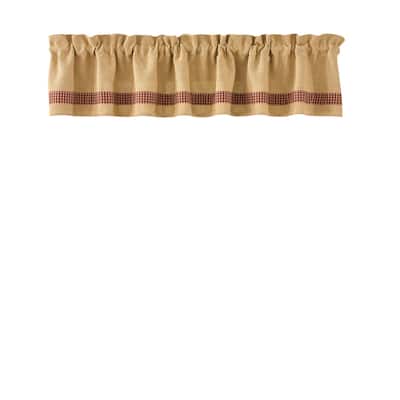 Park Designs Red Burlap & Check Valance - 72" x 14"