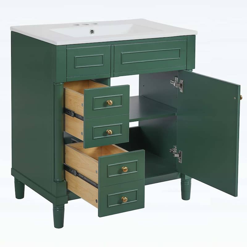 30 Inch Bathroom Vanity with Sink,Soft-Closing Door and 2 Drawers,Elegant and Durable Design
