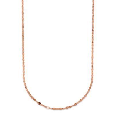 Curata Italian 14k Rose Gold 2mm Fancy Link Chain Necklace (Spring Ring)