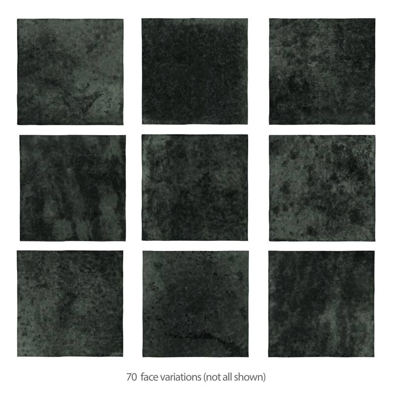 Merola Tile Menorca Forest Black 4" x 4" Ceramic Wall Tile