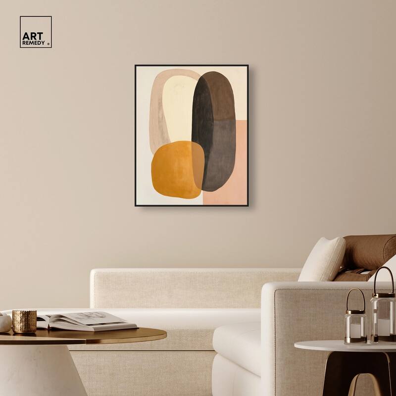 Burnt Ochre Orbit Canvas by Art Remedy