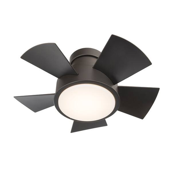 Shop Vox 26 Inch Five Blade Indoor Outdoor Smart Flush Mount Ceiling Fan With Six Speed Dc Motor And Led Light Overstock 25737955