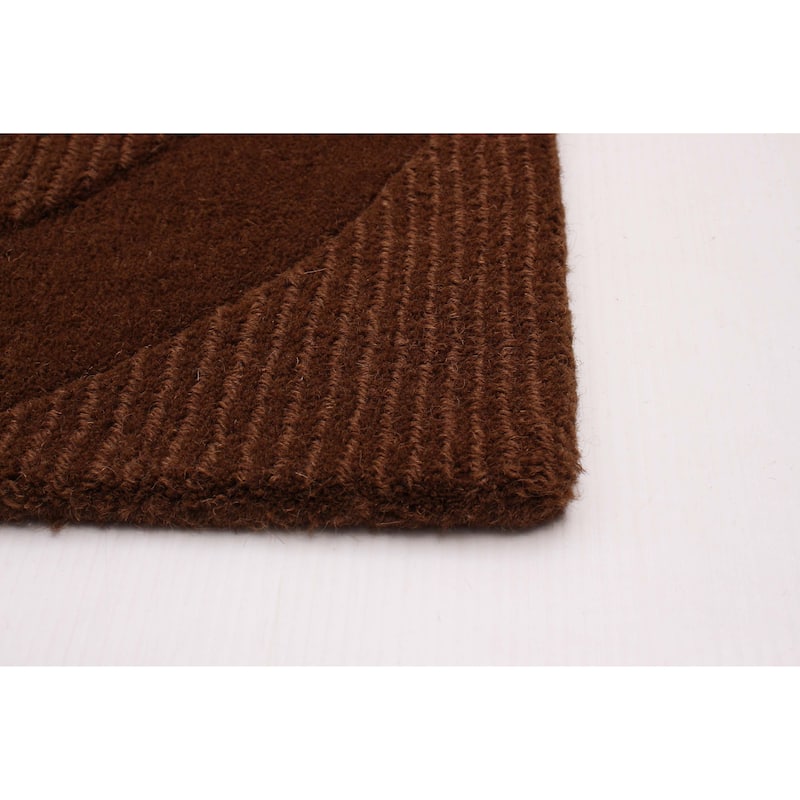 ECARPETGALLERY Hand Tufted Timeless Brown Wool Rug - 5'6 x 7'6