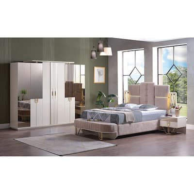 Valessia Bed Frame, Headboard and 2 Nightstand