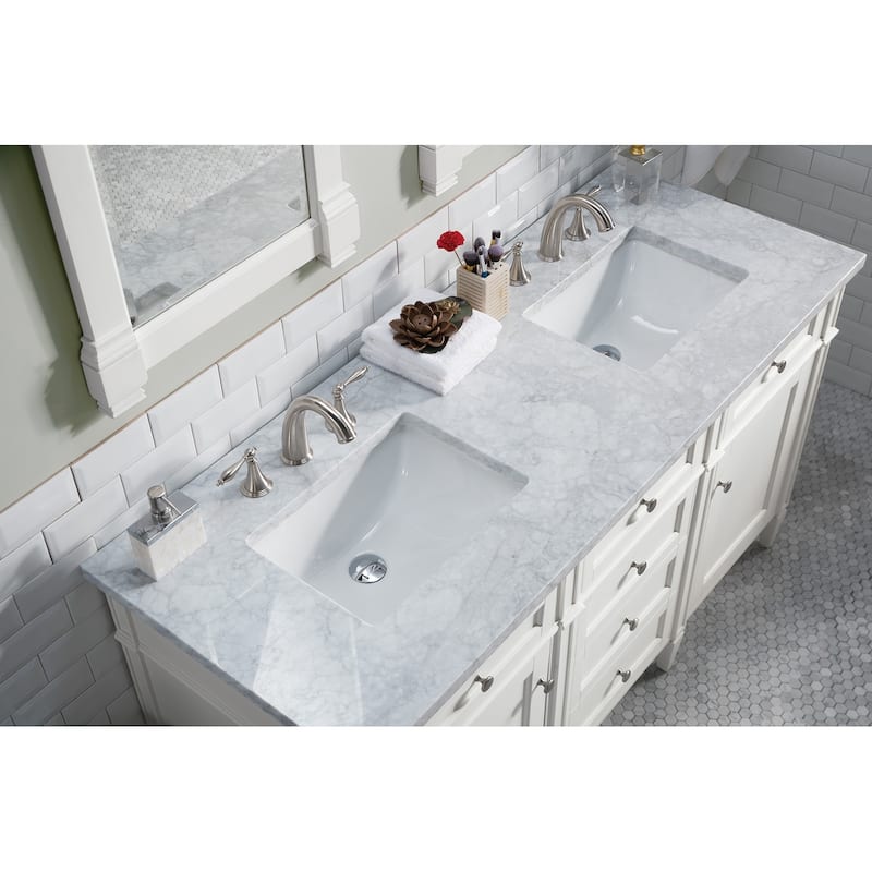 James Martin Vanities Brittany 60" Double Vanity, Bright White