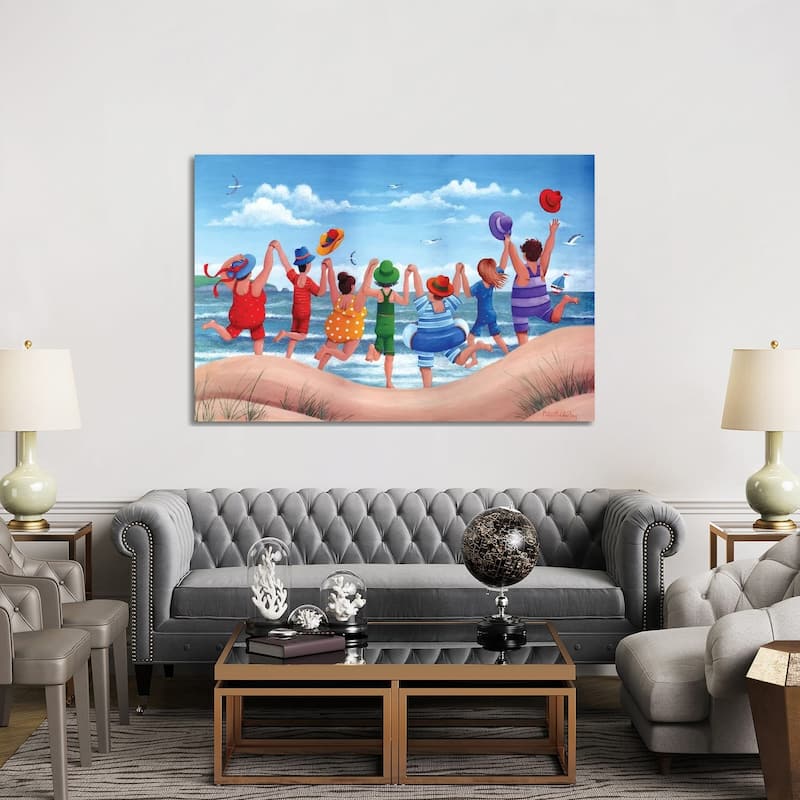 iCanvas "Beach Party Rainbow Scene" by Peter Adderley Canvas Print