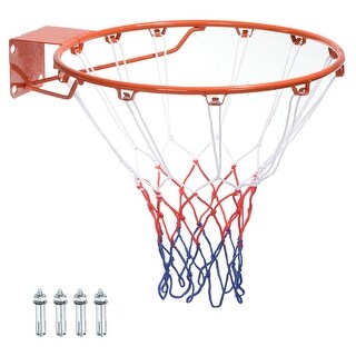18" Basketball Rim Wall Door Mounted Standard Goal (Solid Steel), Orange