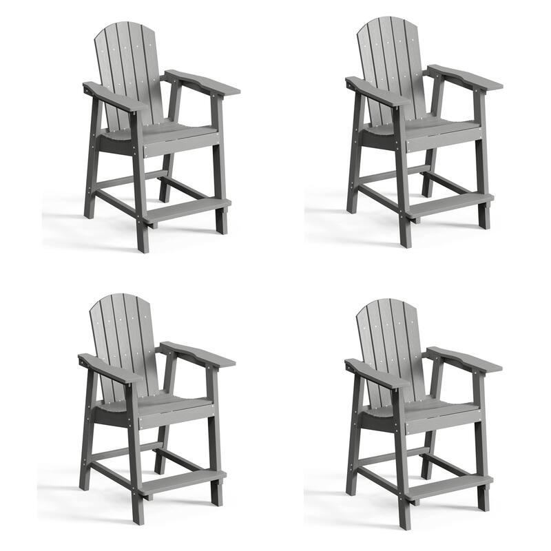Ravenna Plastic Wood 25" Tall Adirondack Chair Poly Balcony Barstool