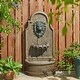 preview thumbnail 14 of 13, Glitzhome 31.75"H LED 3-Tier Oversized Resin Lion Outdoor Waterfall Fountain Brown