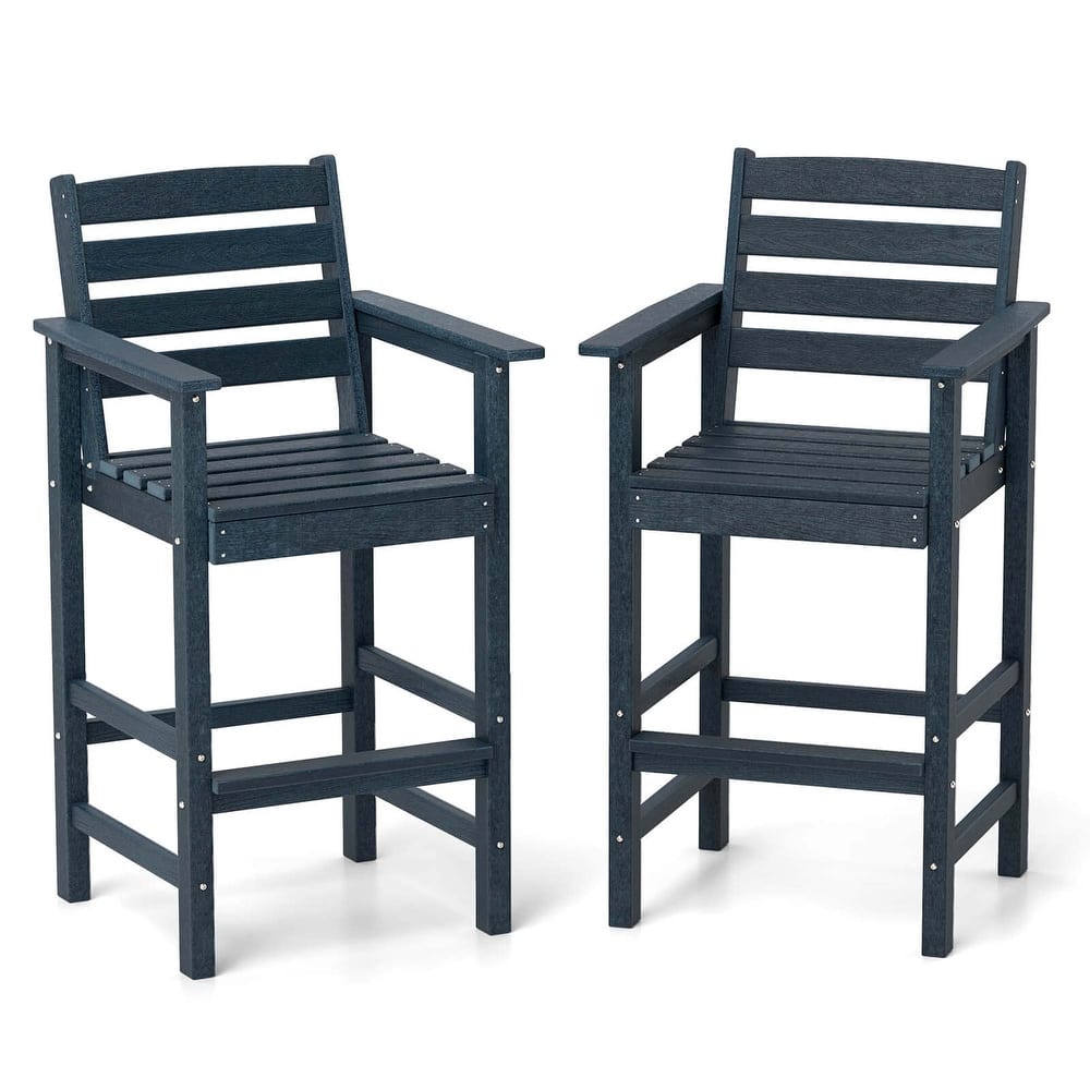 Costway Patio Adirondack Bar Chairs Set of 2 with Wide Armrests & - See Details