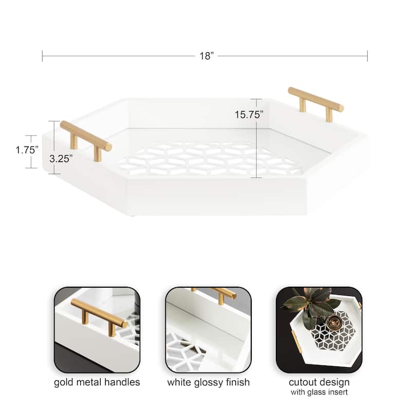 Kate and Laurel Caspen Hexagon Decorative Tray