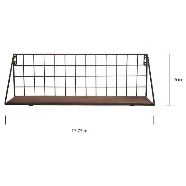 Foreside Home & Garden Large Distressed Wood and Metal Grid Hanging