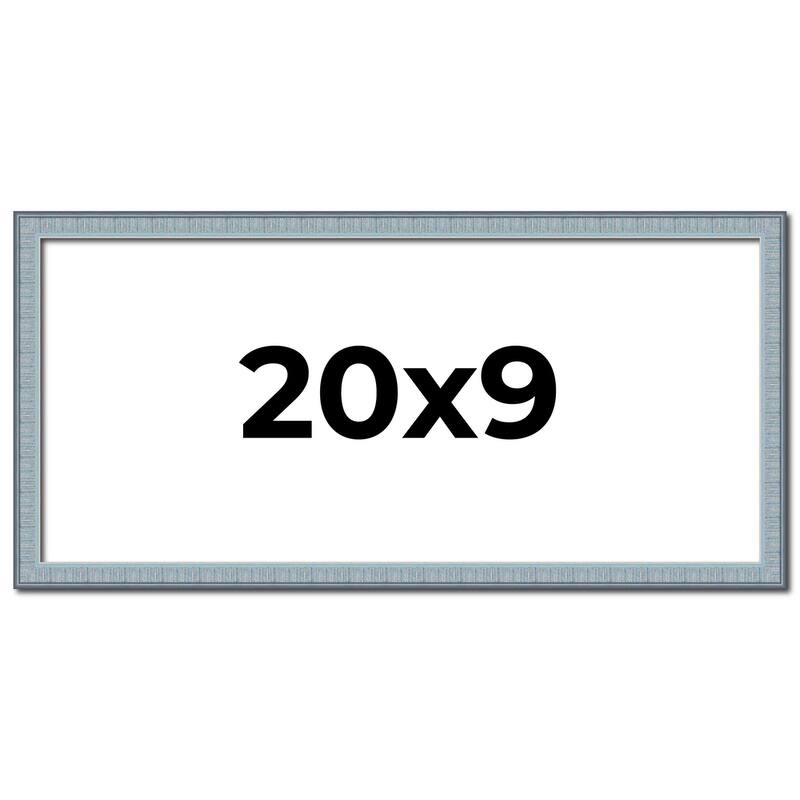 20x9 Frame Rustic Sky Blue Solid Wood Picture Frame | 0.75 Inch