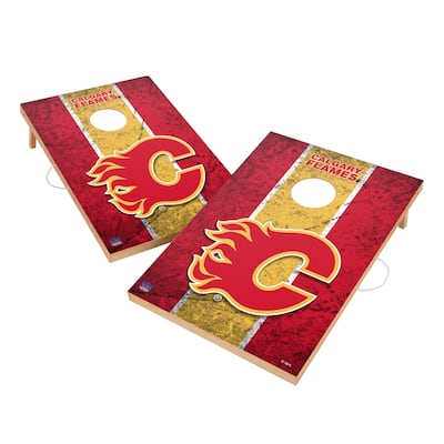 Vintage Calgary Flames NHL Regulation 2x4 Cornhole Set
