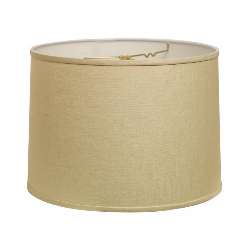 HomeRoots 15" Parchment Biege Throwback Drum Linen Lampshade - 15
