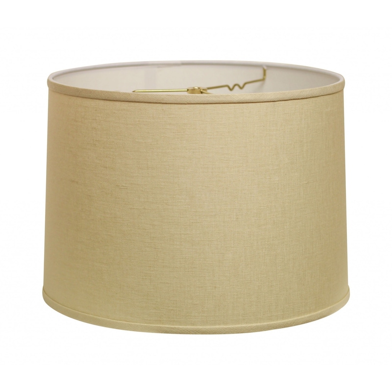 HomeRoots16" Parchment Biege Throwback Drum Linen Lampshade - 16