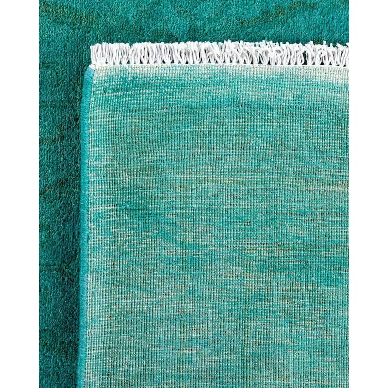 Fine Vibrance One-of-a-Kind Hand-Knotted Area Rug - Green, 6' 1" x 9' 3" - 6' 1" x 9' 3"