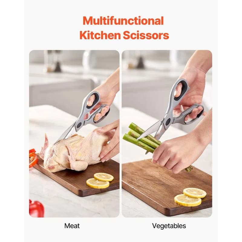 Versatile Stainless Steel Kitchen Scissors with Sheath for Precision Cuts Included Plastic Sheath