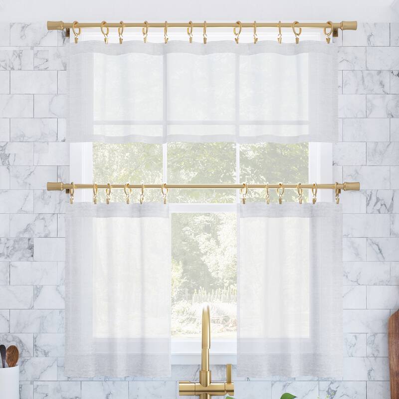 Archaeo Slub Textured Linen Blend Cafe Curtain Valance