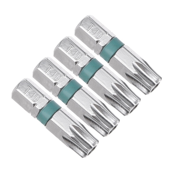 4Pcs 1/4-Inch Hex Shank 25mm Length T40 Torx Screw Driver Screwdriver Drill Bits - H1/4x25xT40 4pcs