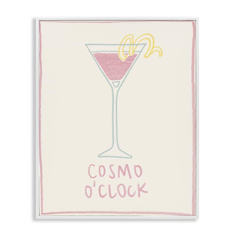 Stupell Minimal Cosmo O'Clock Framed Giclee Art Design By Grace Popp - 11 x 14 - White