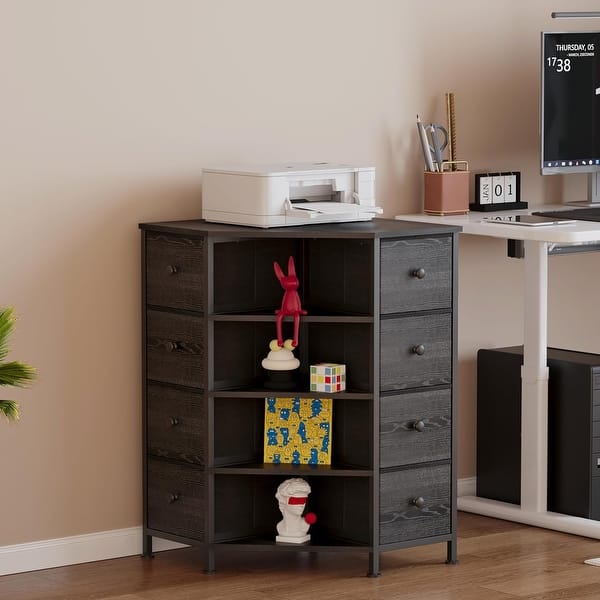 8-Drawer Corner Dresser with Storage Fabric Drawers and Open Shelves for Small Spaces, Bedroom, Entryway, Living Room - Bed Bath & Beyond - 43616454 8-Drawer Corner Dresser with Storage Fabric Drawers and Open Shelves for Small Spaces, Bedroom, Entryway, Living Room - Bed Bath & Beyond - 43616454