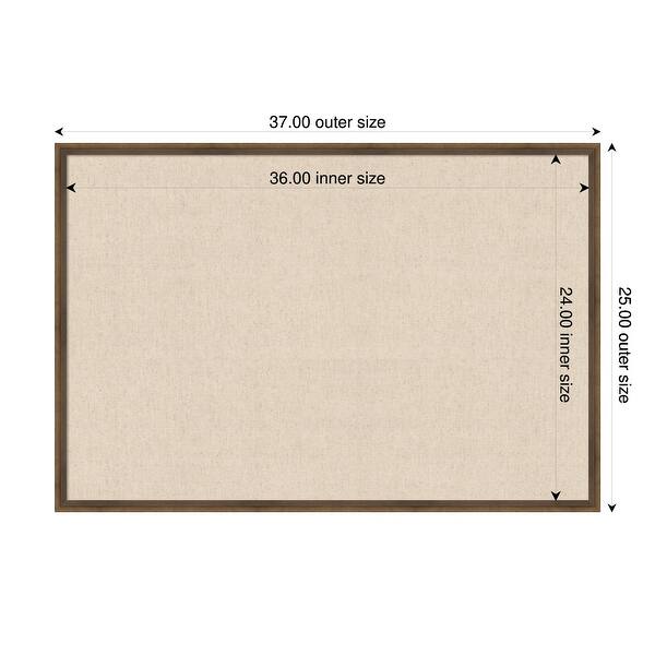 dimension image slide 45 of 91, Amanti Art Framed Fabric Pinboard Natural Linen Printed Bulletin Board