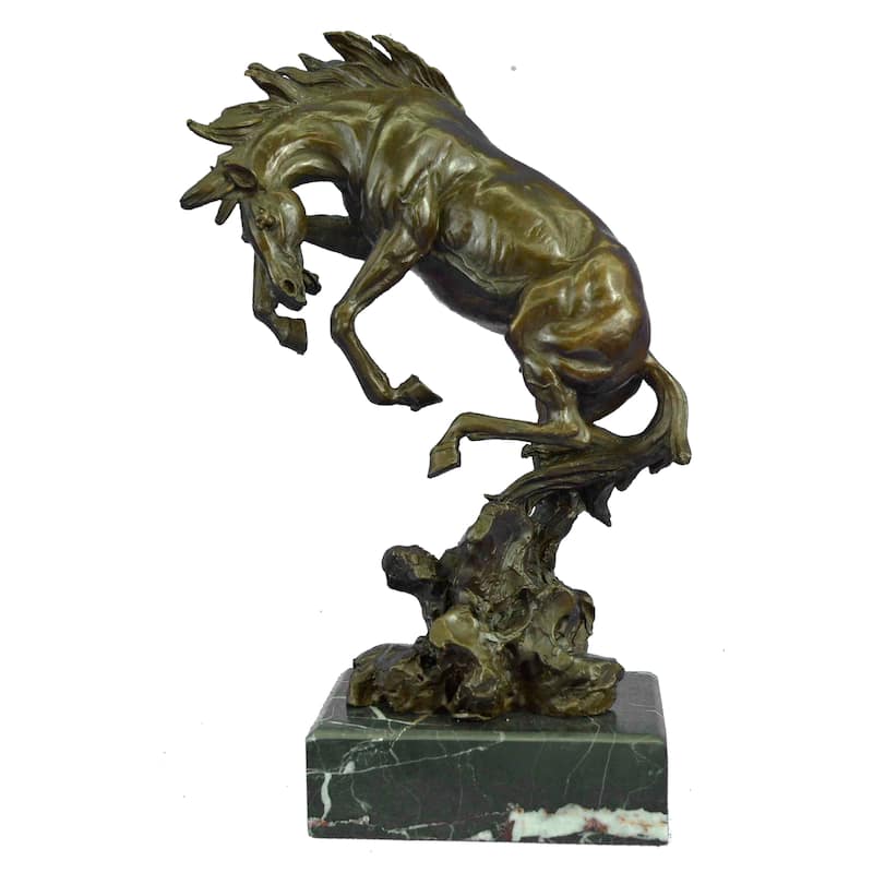 Large Art Deco Hot Cast Collectible Arabian Racing Horse Bronze Sculpture Figure