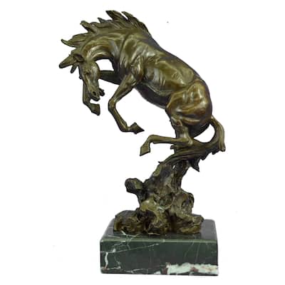 Large Art Deco Hot Cast Collectible Arabian Racing Horse Bronze Sculpture Figure