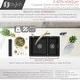 preview thumbnail 4 of 19, STYLISH 27 inches L x 18 inches W Double Bowl 60/40 Dual Mount Composite Granite Kitchen Sink - 27" x 18" x 9.5"