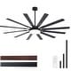 preview thumbnail 42 of 93, 48"/52"/60"/72" Modern Black LED Ceiling Fan with Light Remote (3/5/6/8/12 Reversible Blades)