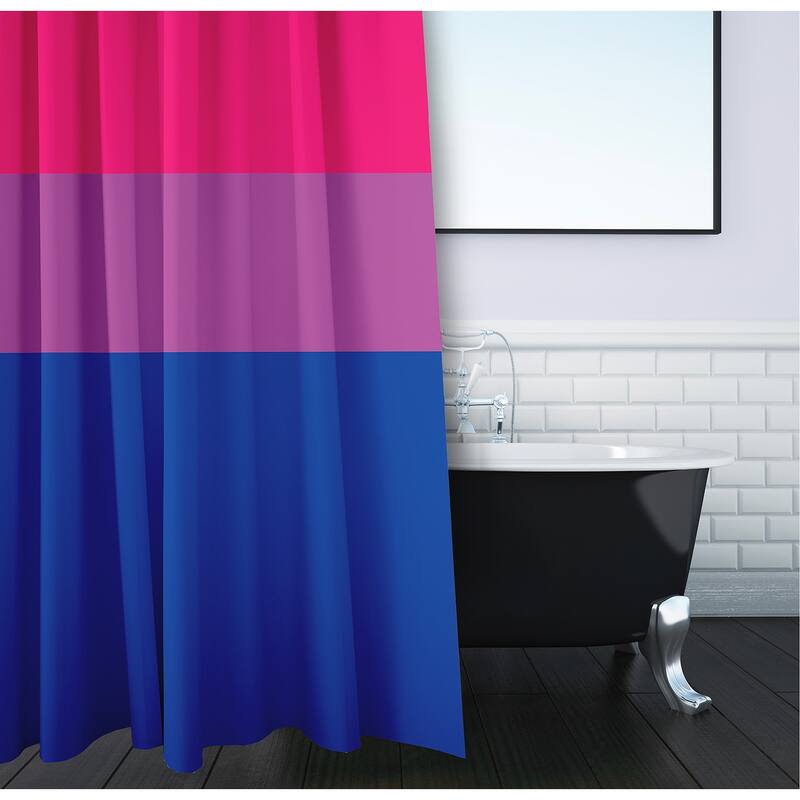Inclusive Pride Flag Durable Poly Shower Curtain