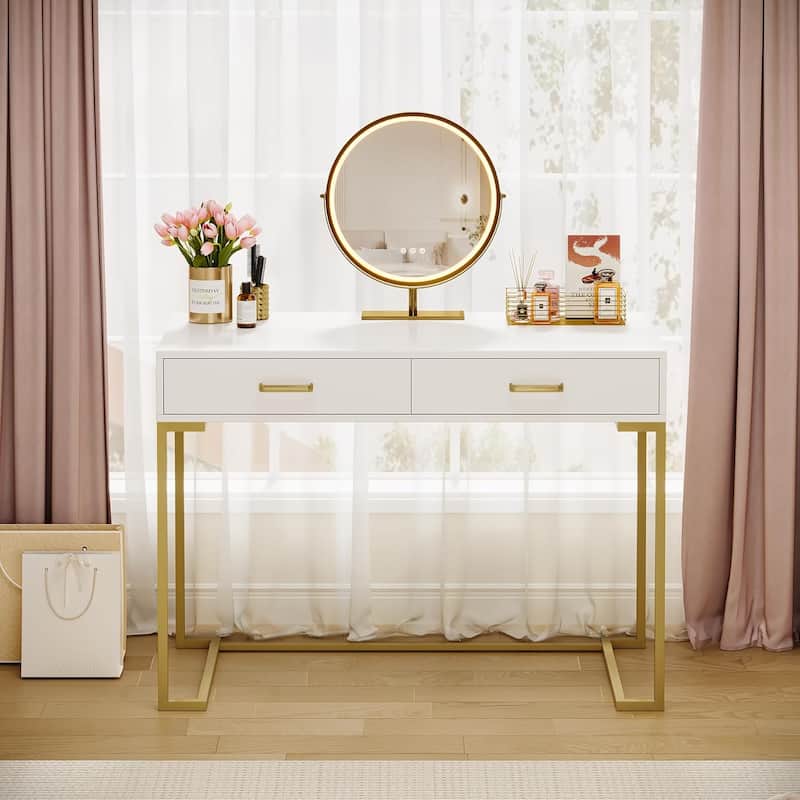 Modern Vanity Desk, Rectangular Makeup Vanity, Dressing Table Dressing Desk Beauty Station