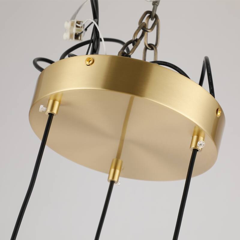 Nordic Swirl Pendant LED Chandelier with Gold Finish| Modern 56W White Gold Iron Aluminum Design