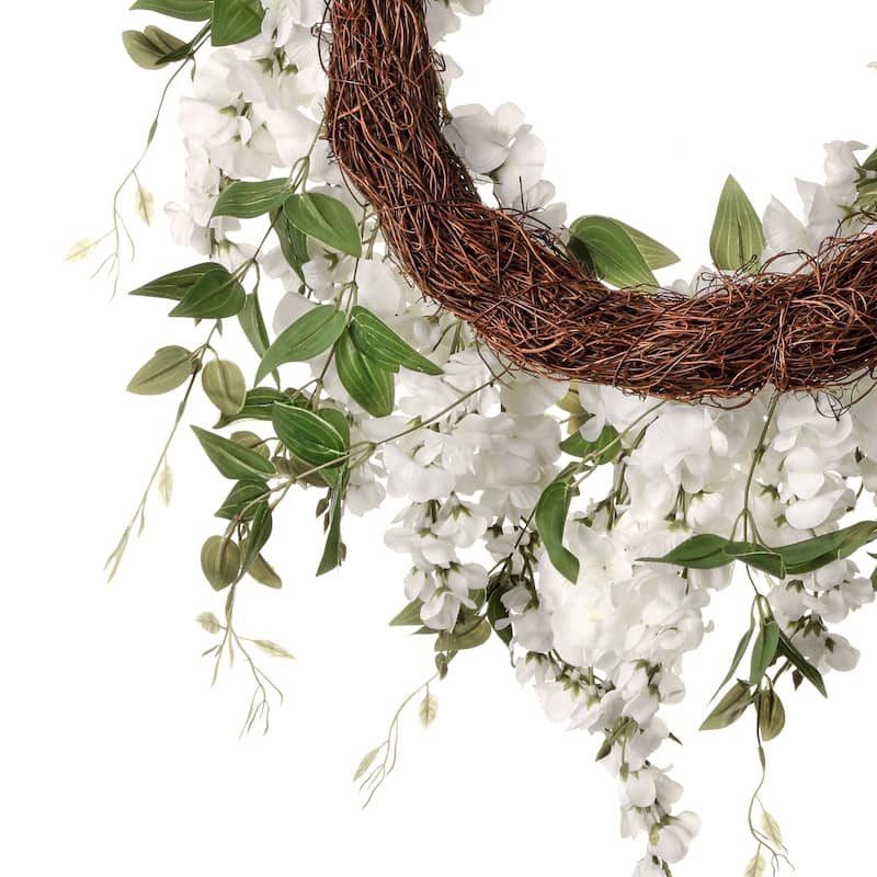 Wisteria And Natural Touch Tradescantia Wreath 22"