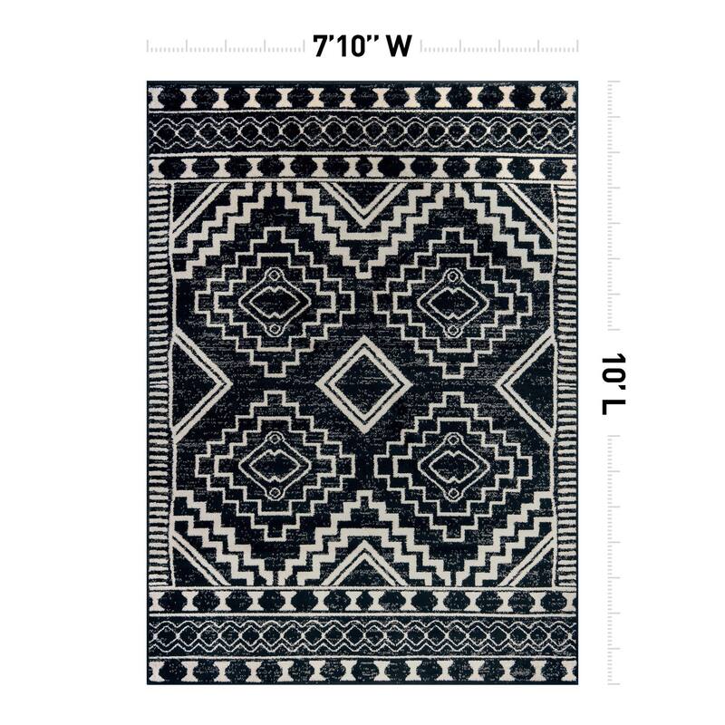 Transitional Bohemian Area Rug, Pet Friendly for Bedroom & Living Room