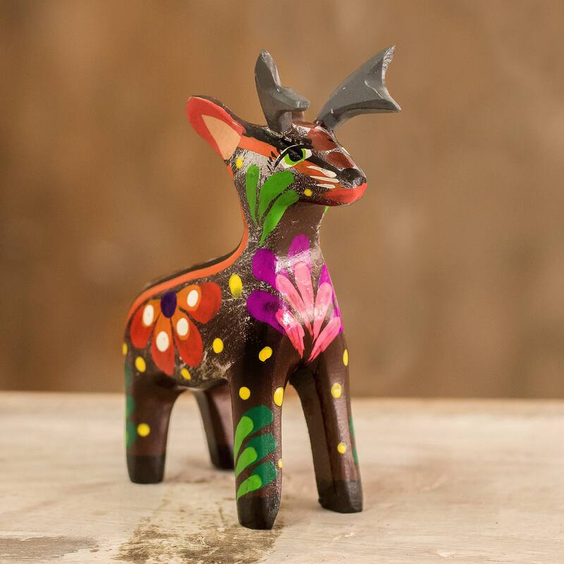 Novica Handmade Deserving Deer Wood Figurine