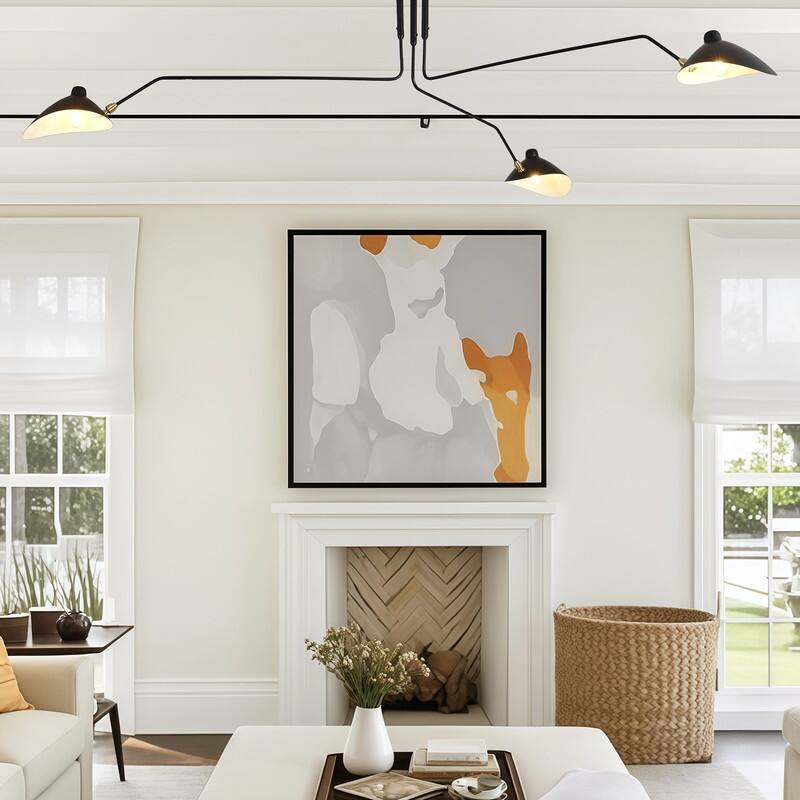 3 Arms Chandelier Mid Modern Chandelier Ceiling Light