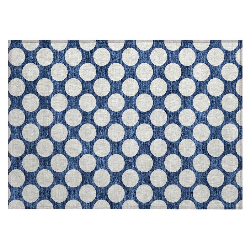 Machine Washable Indoor/ Outdoor Chantille Modern Dots Rug