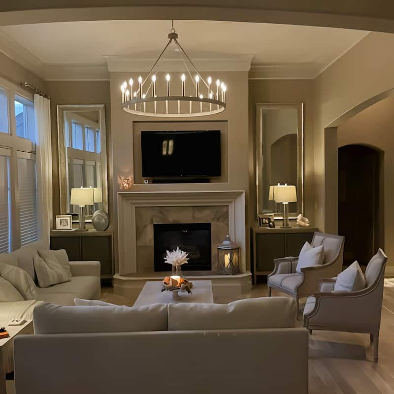 Acroma 24-light 47In Modern Farmhouse Large Wagon Wheel Chandelier