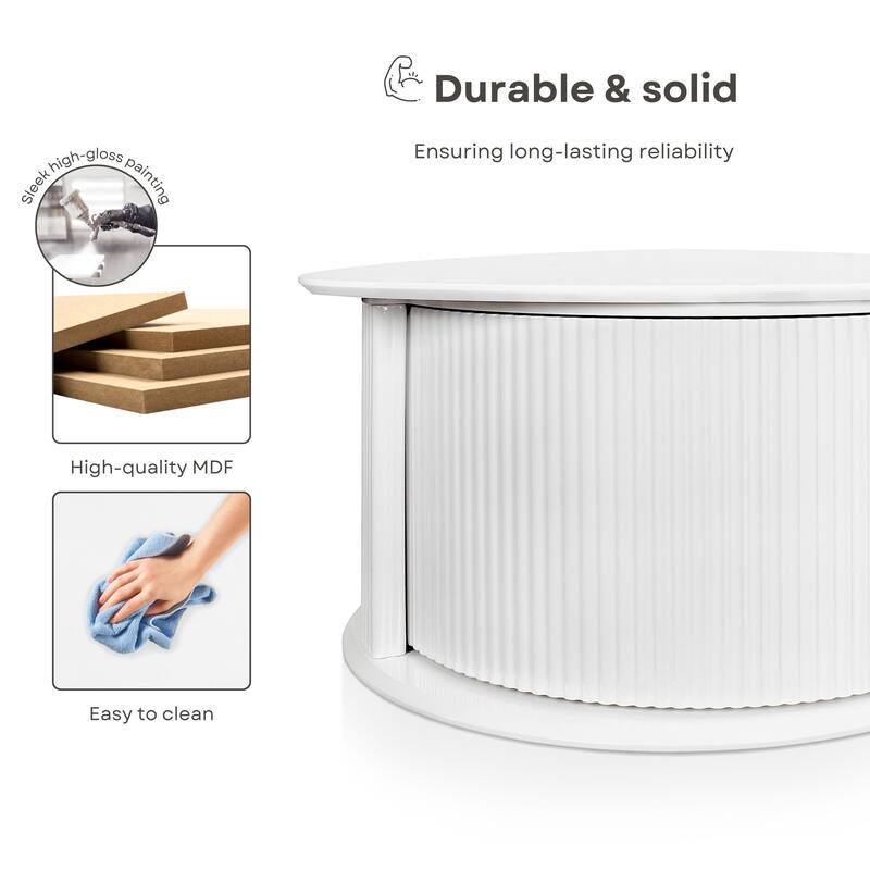 Furniture of America Astra Modern 2-Piece Glossy White Triangle Storage Coffee Table Set