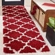 preview thumbnail 103 of 120, SAFAVIEH Hudson Shag Vitchka Glam Trellis 2-inch Area Rug 2'3" x 8' Runner - Red/Ivory