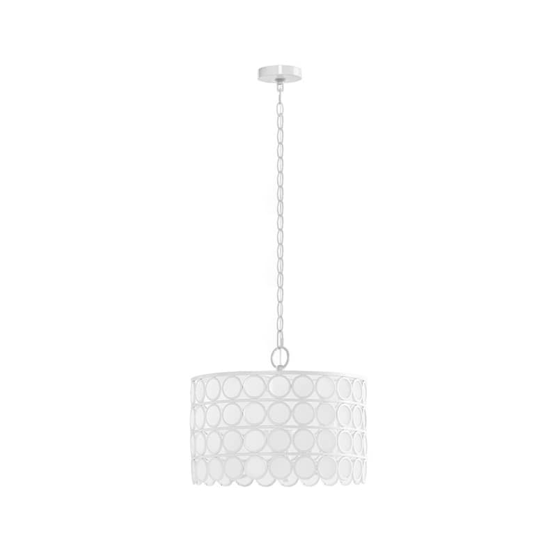 4-Light Modern Farmhouse Glass Drum Chandelier