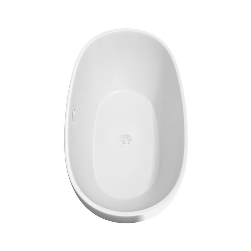 Wyndham Collection Juno 63" Freestanding Soaking Tub with Tub Filler